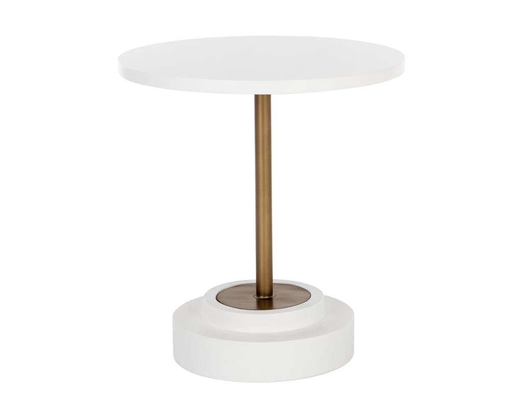 Marlowe Bistro Table - Antique Brass - White - 27.5"