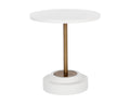 Marlowe Bistro Table - Antique Brass - White - 27.5"