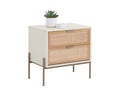 Avida Nightstand - Champagne Gold - Cream/Natural
