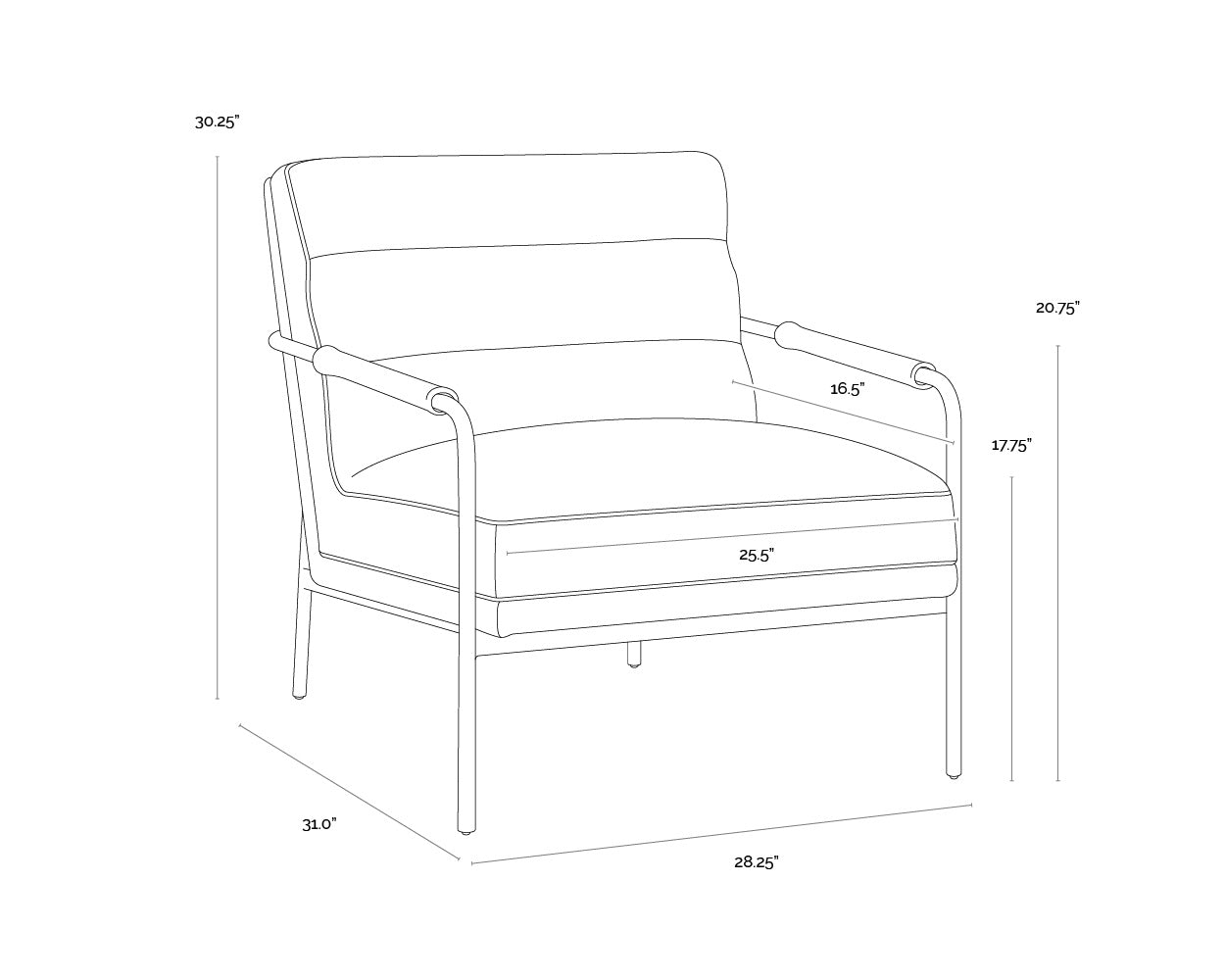 Tristen Lounge Chair - Nono Cream / Nono Dark Green