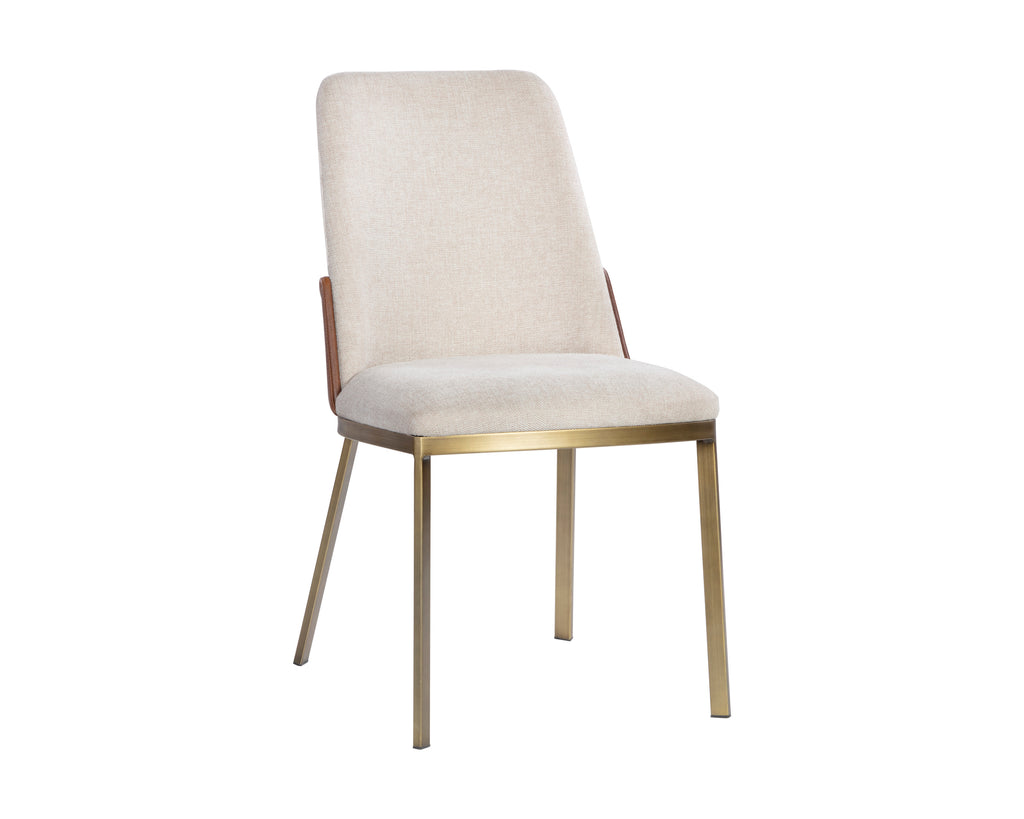 Marie Dining Chair - Belfast Oatmeal / Bravo Cognac