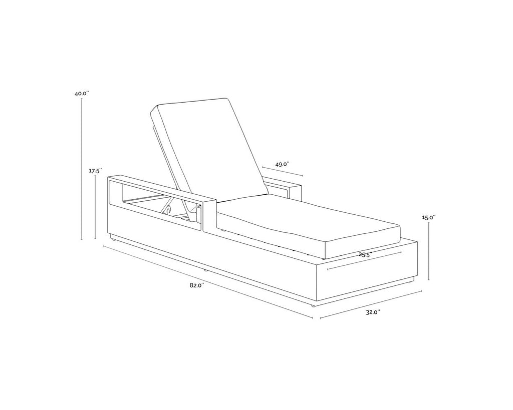 Tavira Lounger - Charcoal - Lanikai Salt And Pepper