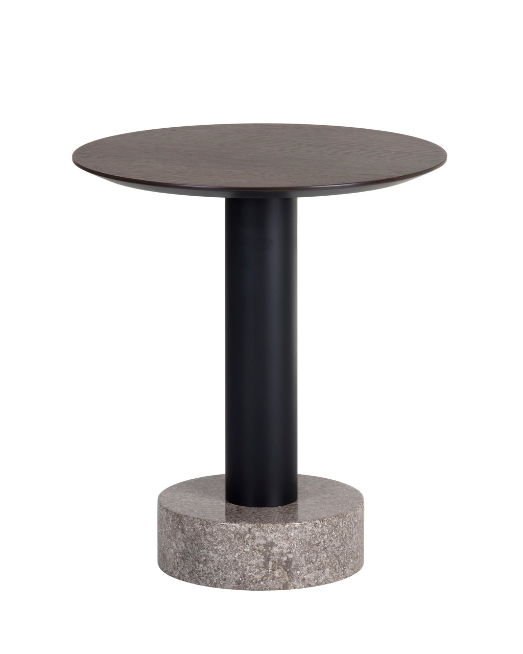 Monaco End Table - Black - Grey Marble / Raw Umber