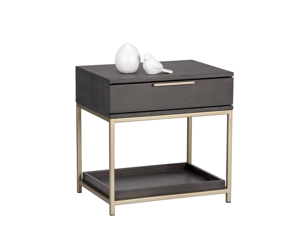 Rebel Nightstand - Small - Gold - Charcoal Grey
