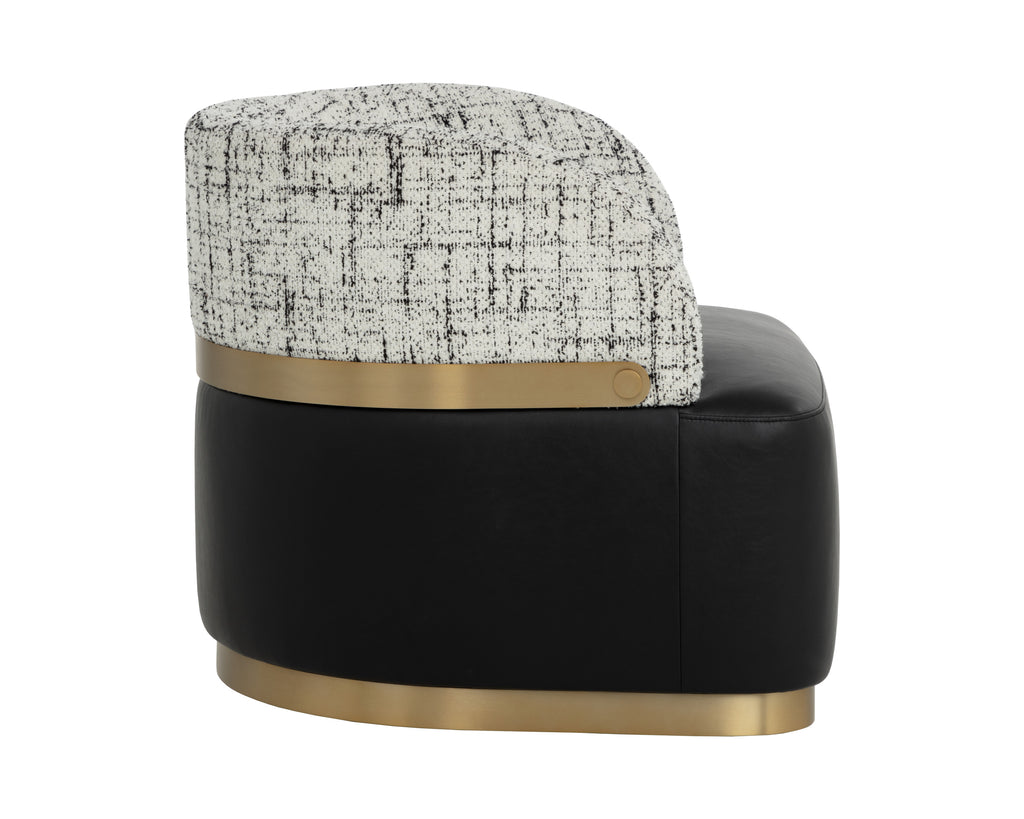 Brinda Swivel Lounge Chair - Bravo Black / Halton Birch