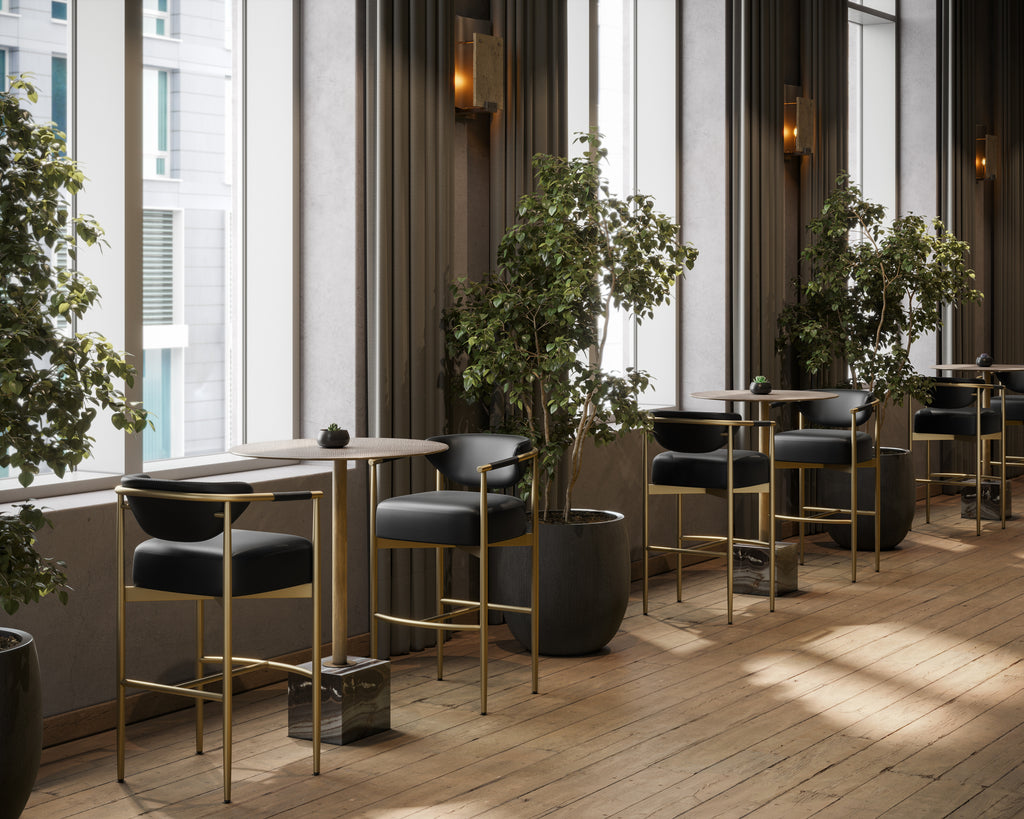 Kata Bar Table - Grey Marble