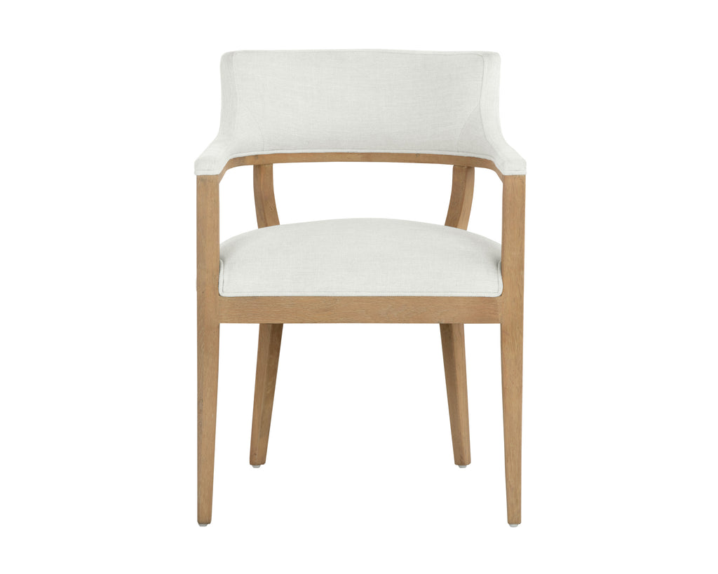 Brylea Dining Armchair - Natural - Heather Ivory Tweed