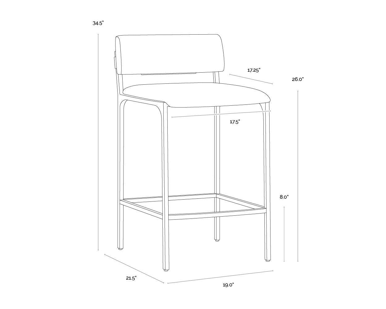 Mori Counter Stool - Abbington Black