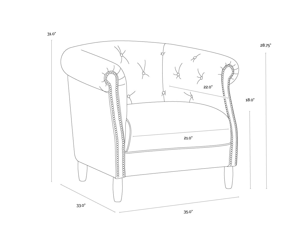 Marjorie Lounge Chair - Cognac Leather