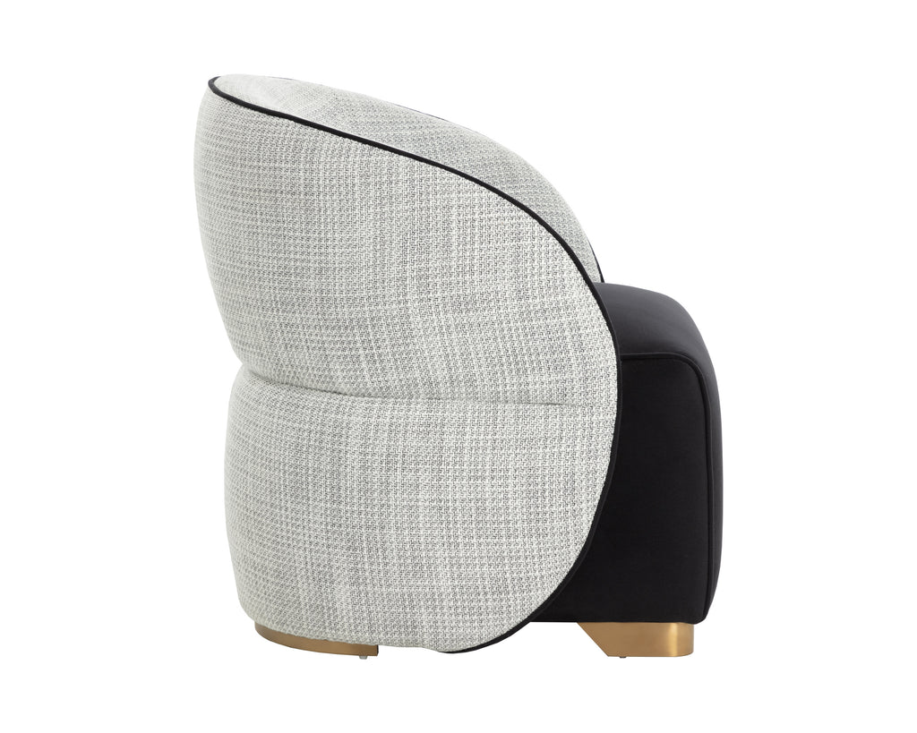 Fatina Lounge Chair - Abbington Black / Vera White Pepper