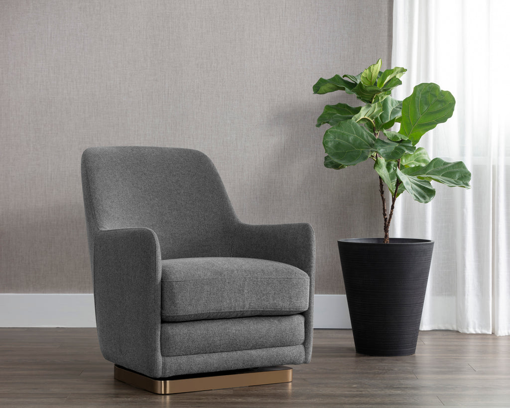 Marcela Swivel Lounge Chair - Belfast Koala Grey