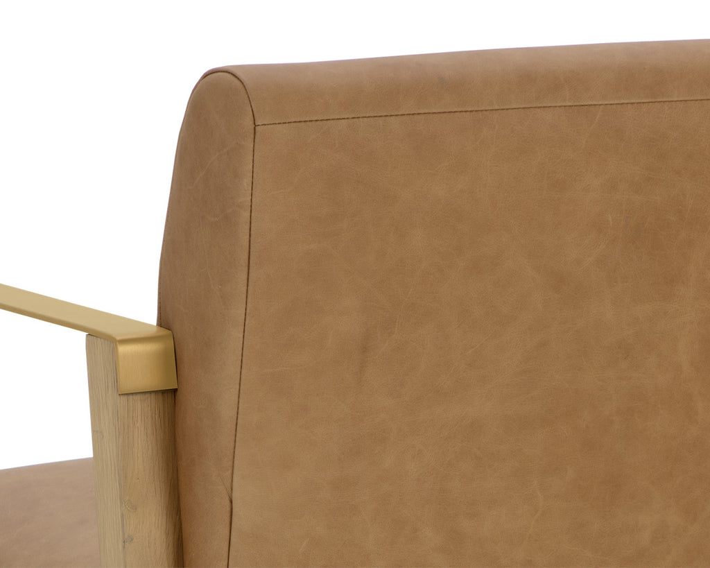Earl Lounge Chair - Rustic Oak - Ludlow Sesame Leather