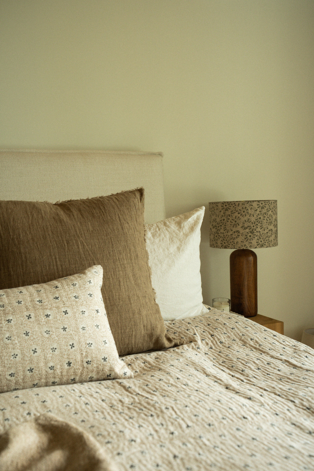 Clover Block Print Kantha Bed Blanket