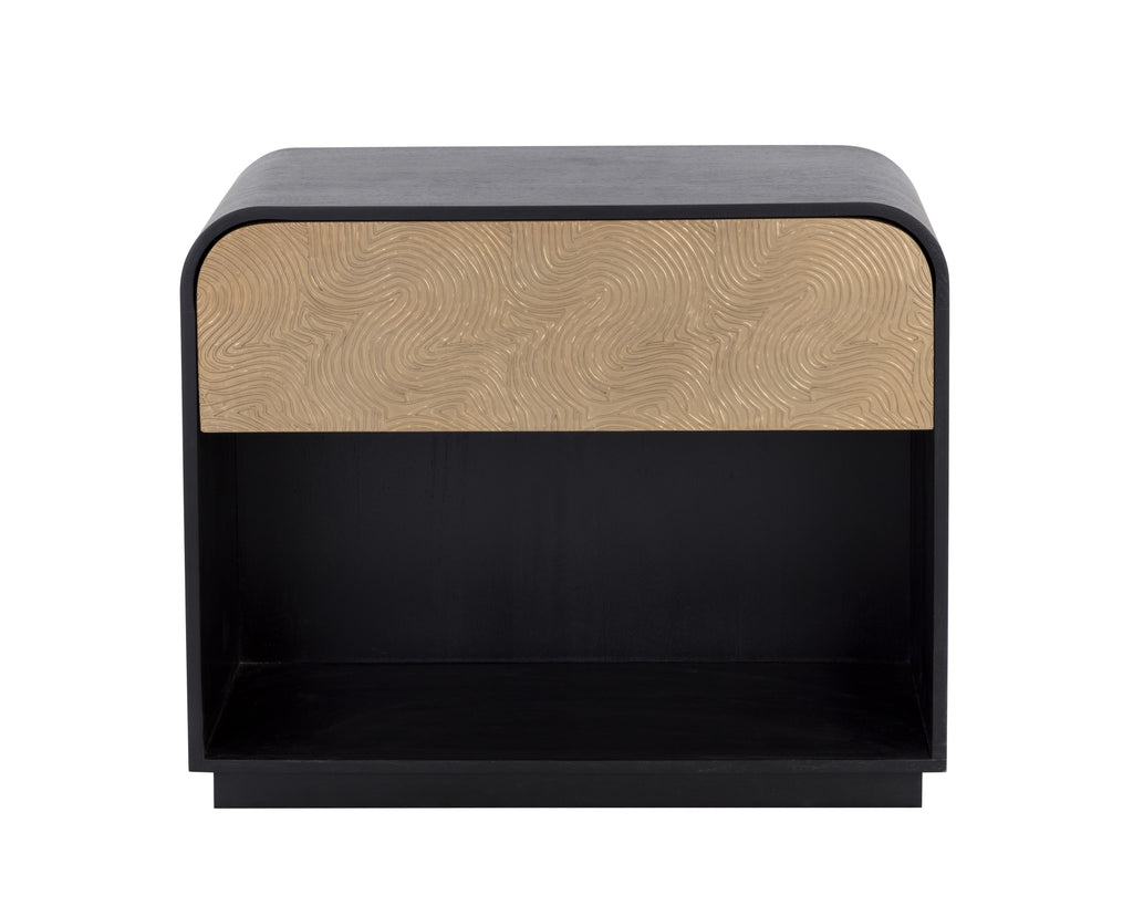 Algarve Nightstand - Black / Champagne Gold