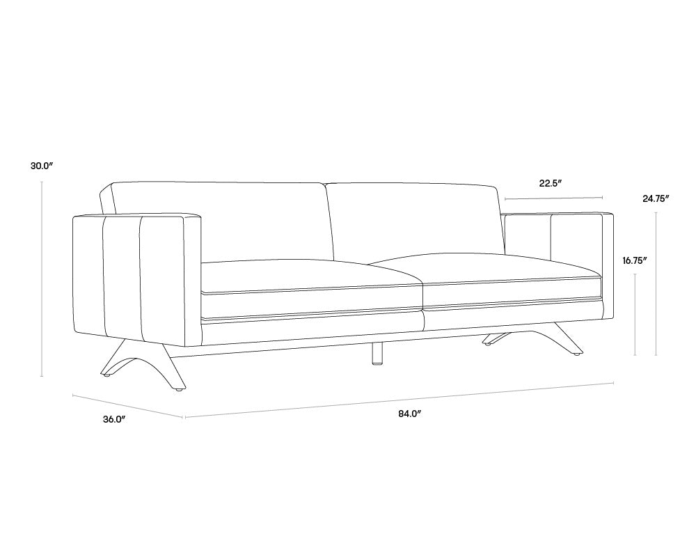 Rogers Sofa - Cortina Ink Leather