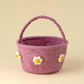 Daisy Felt Easter Basket, Purple