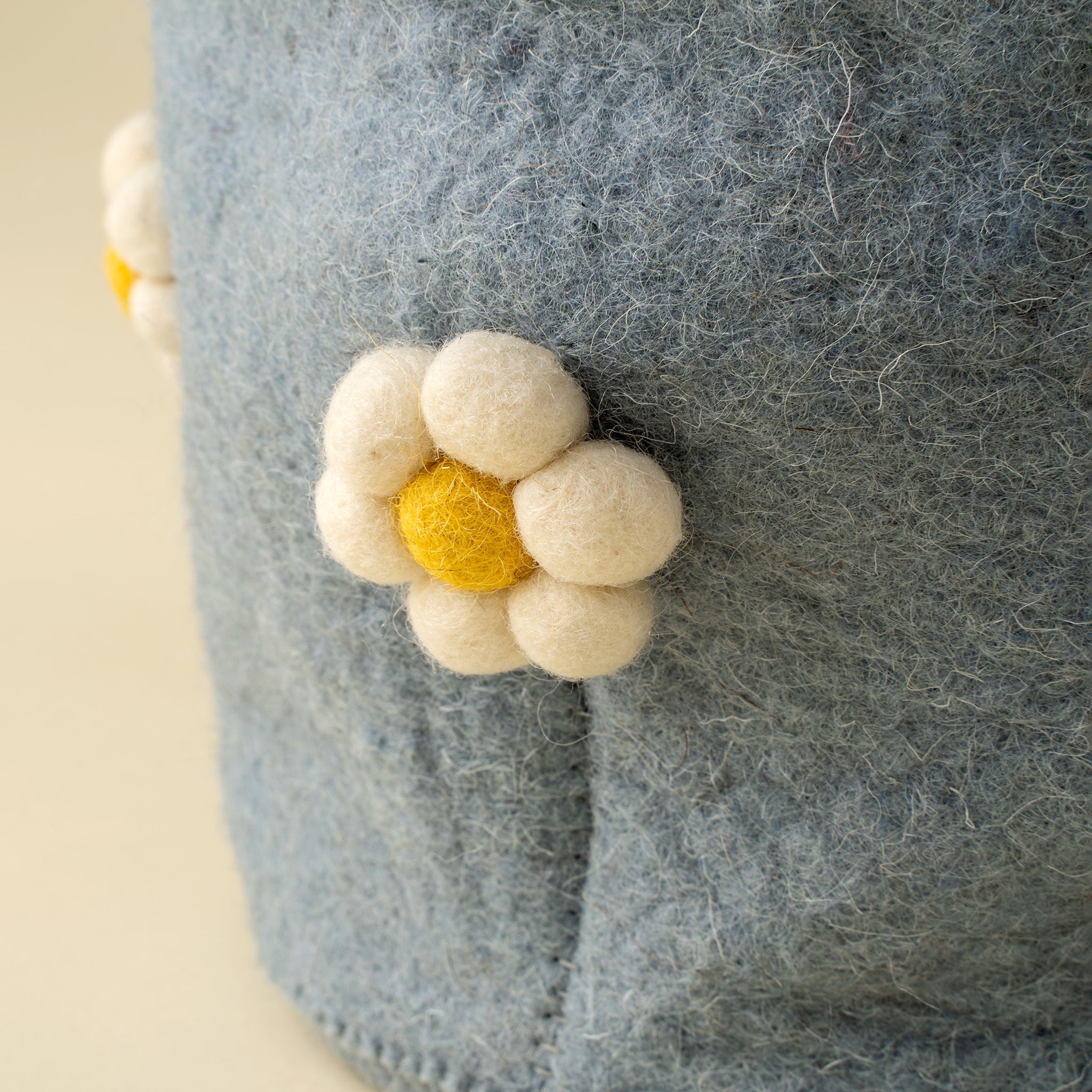 Daisy Felt Easter Basket, Blue