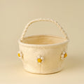 Daisy Felt Easter Basket, Cream