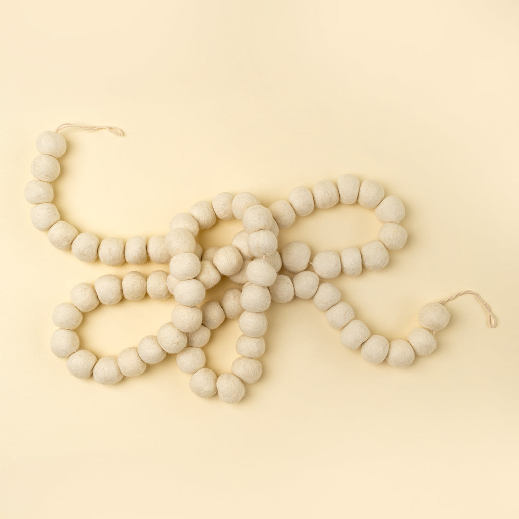 Cream Pom Pom Felt Garland