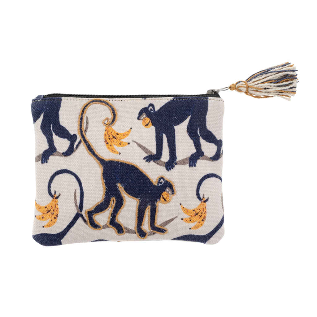 Monkey Around Embroidered Pouch