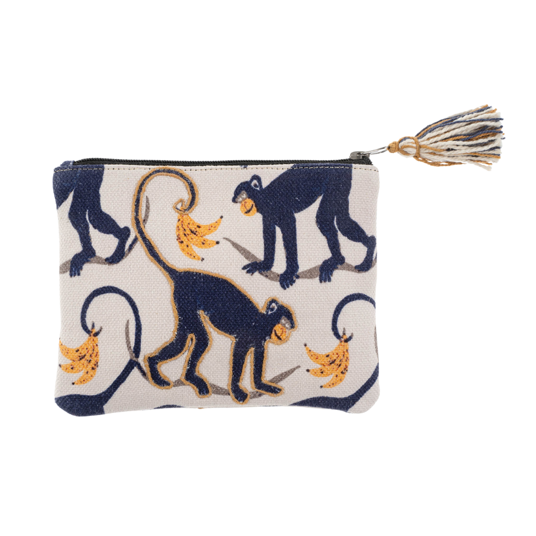 Monkey Around Embroidered Pouch