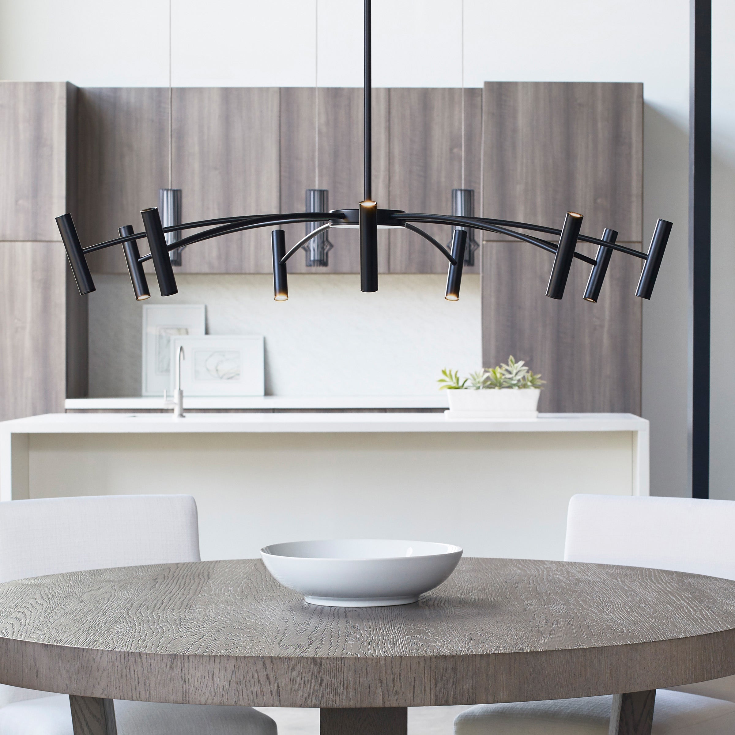 Aerial 55 Chandelier Matte Black 3000K 90 CRI integrated led 90 cri 3000k 120v
