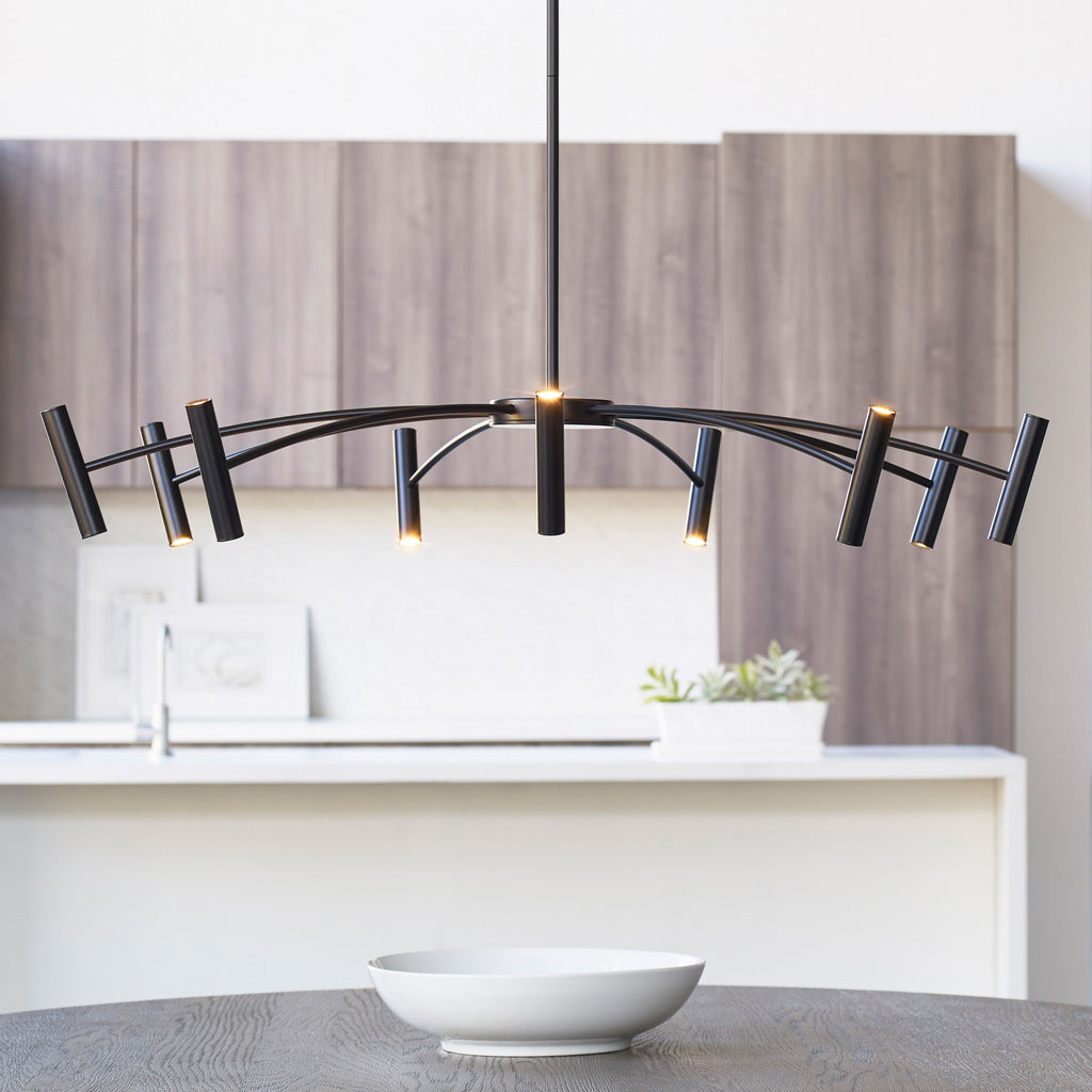 Aerial 55 Chandelier Matte Black 3000K 90 CRI integrated led 90 cri 3000k 120v