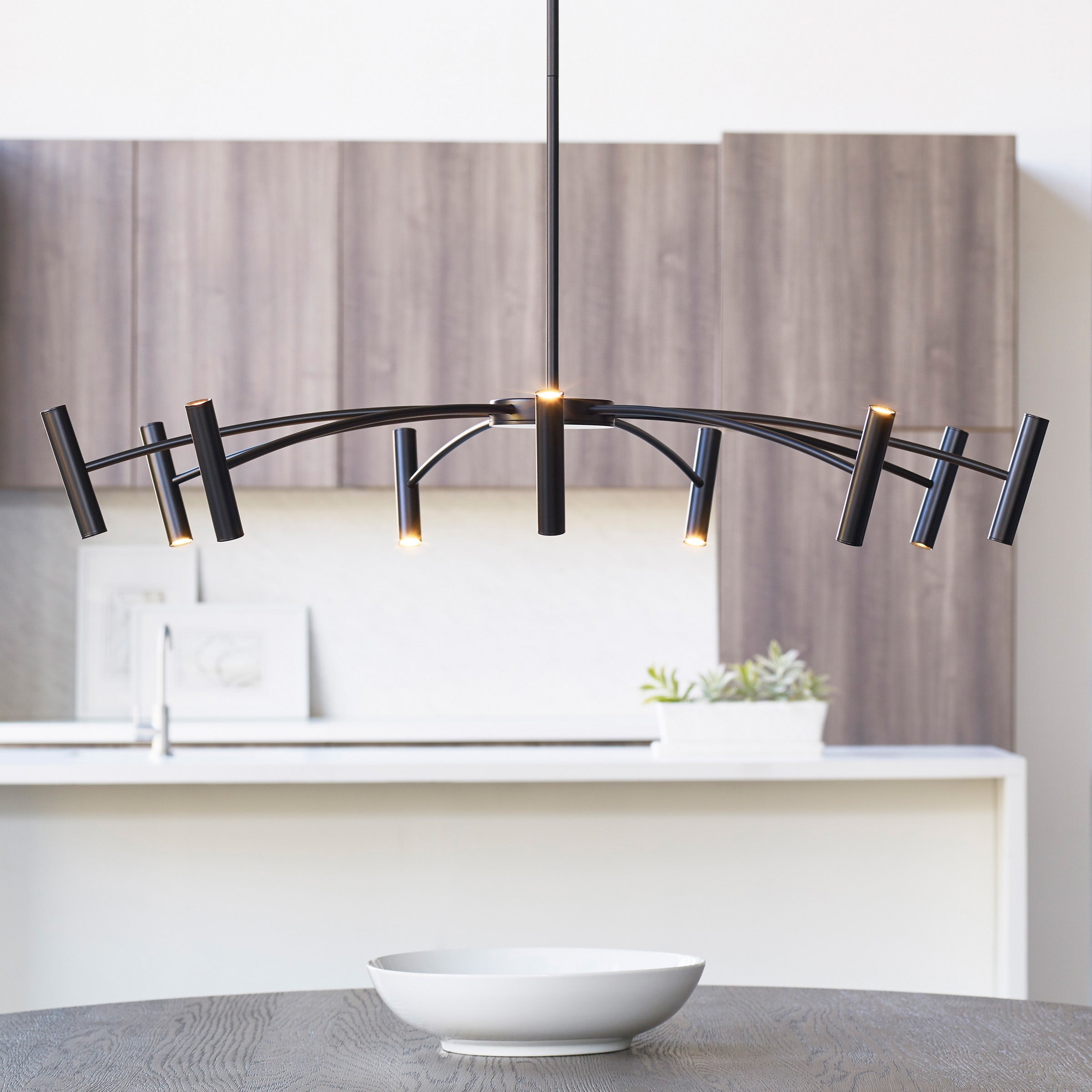 Aerial 55 Chandelier Matte Black 3000K 90 CRI integrated led 90 cri 3000k 120v