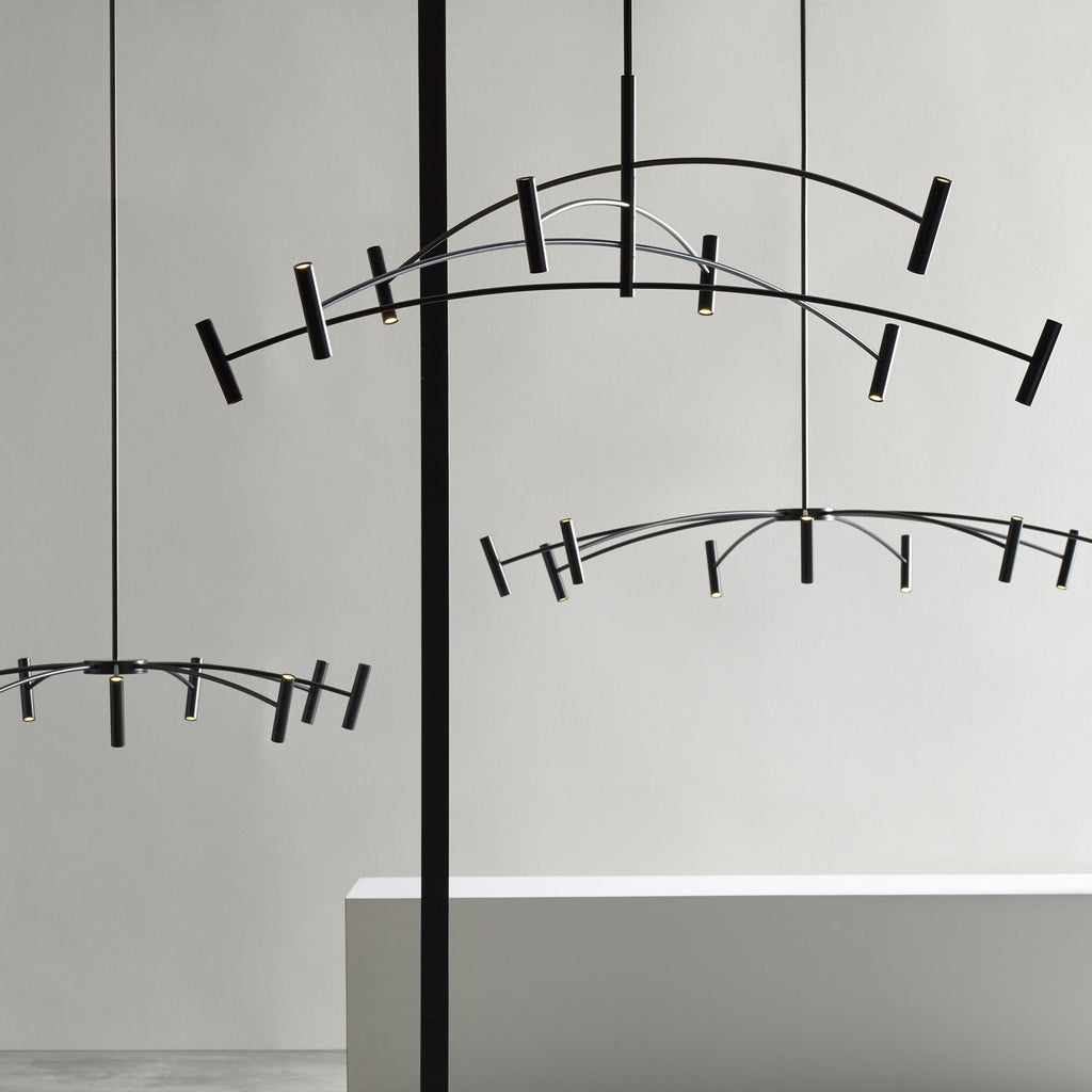 Aerial 55 Chandelier Matte Black 3000K 90 CRI integrated led 90 cri 3000k 120v