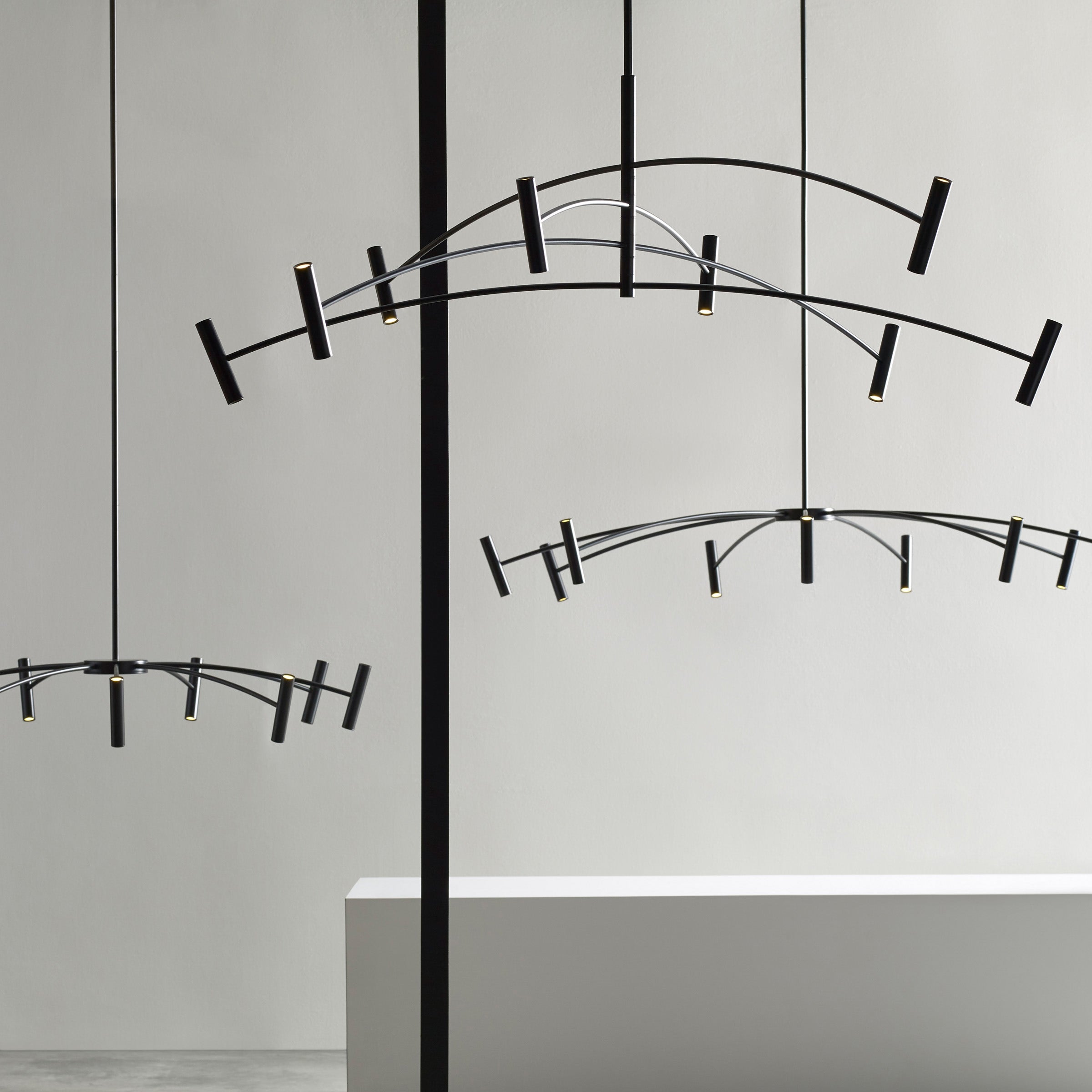 Aerial 55 Chandelier Matte Black 3000K 90 CRI integrated led 90 cri 3000k 120v