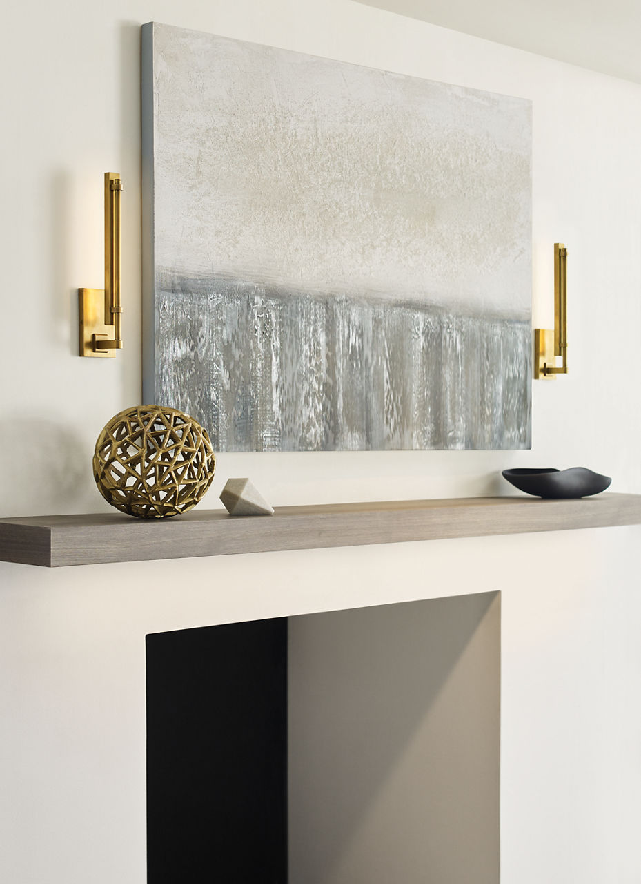 Kal Small Sconce Natural Brass 3000K 90 CRI integrated led 90 cri 3000k 120v