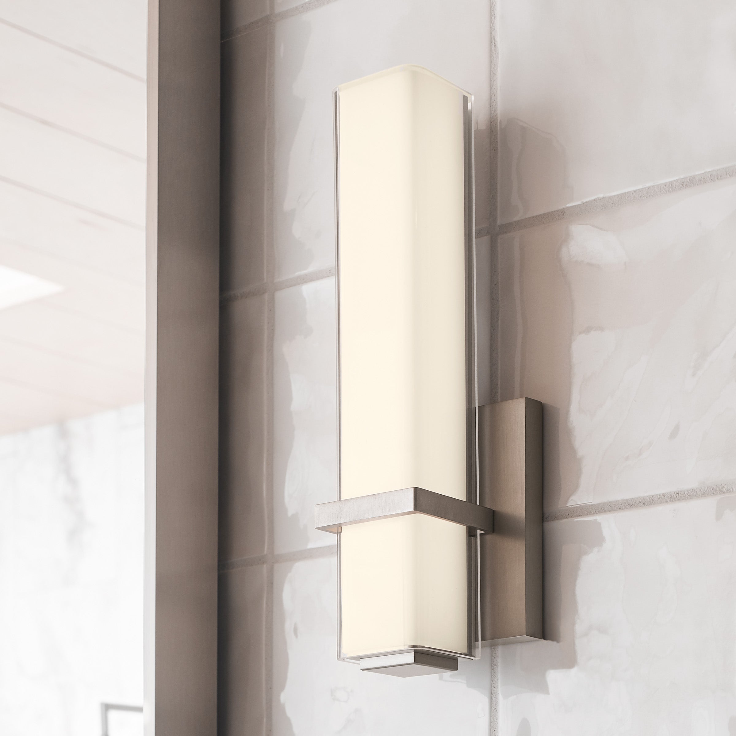 Milan 13 Bath 13" Small White Glass Satin Nickel LED 90 CRI 3000K 120V