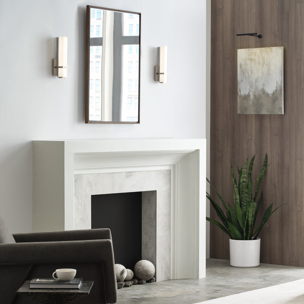 Milan 13 Bath 13" Small White Glass Satin Nickel LED 90 CRI 3000K 120V