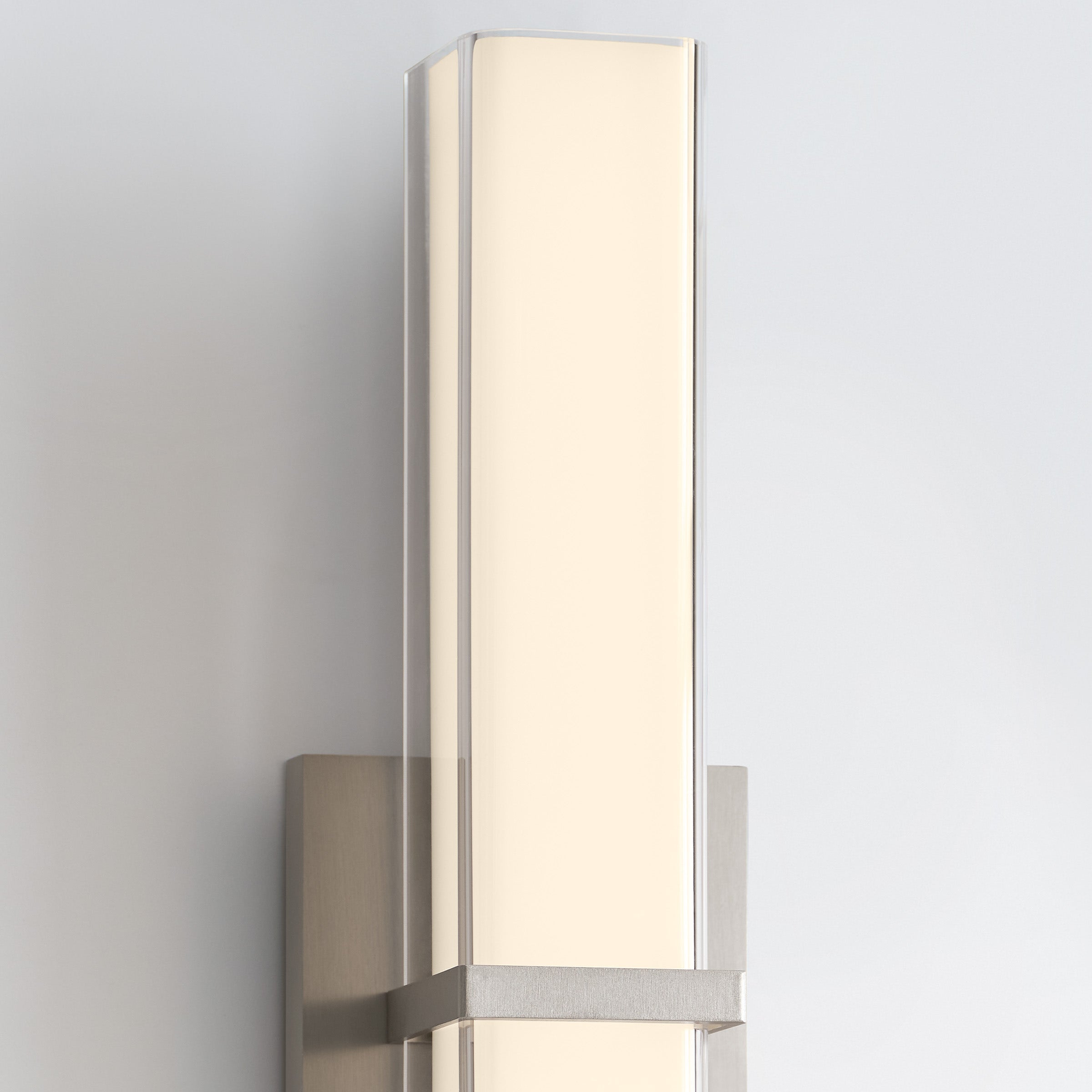 Milan 13 Bath 13" Small White Glass Satin Nickel LED 90 CRI 3000K 120V