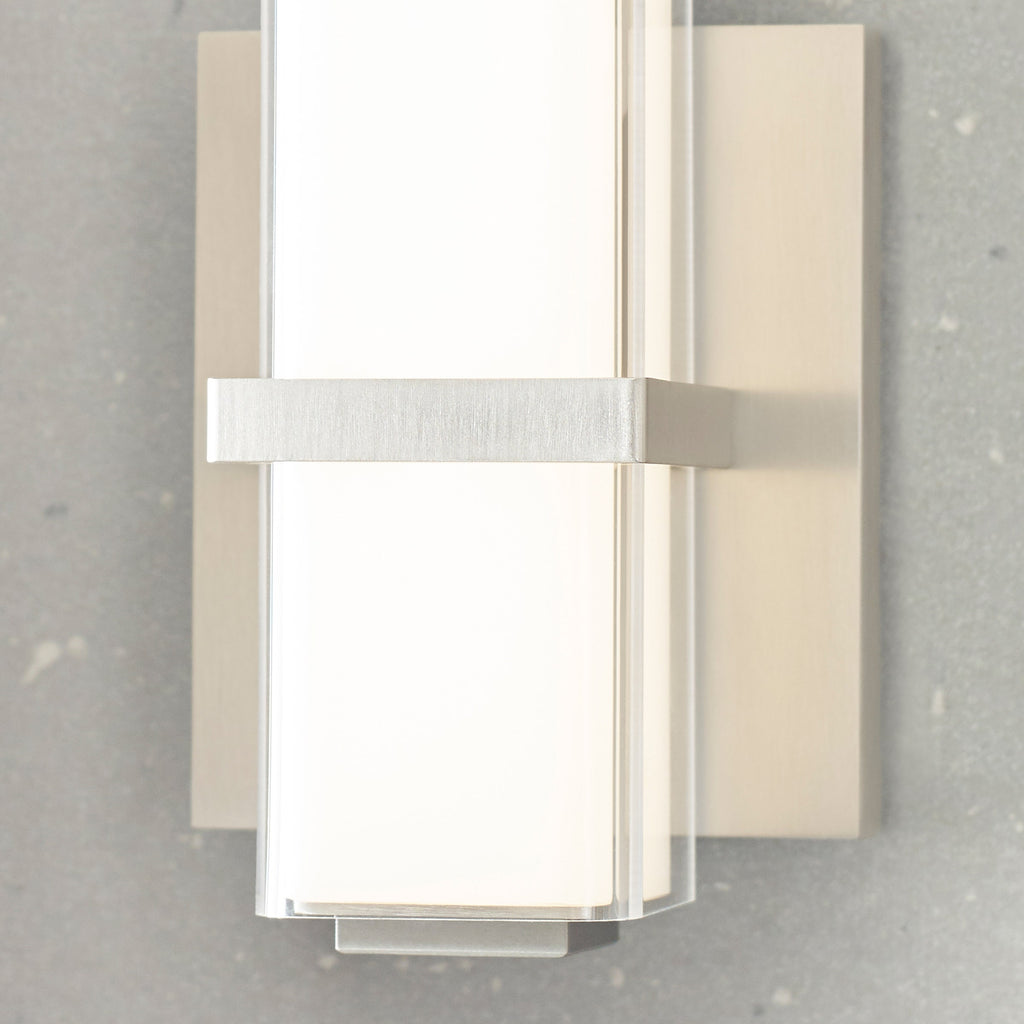 Milan 13 Bath 13" Small White Glass Satin Nickel LED 90 CRI 3000K 120V