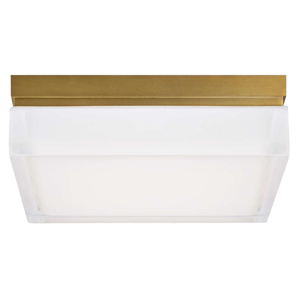 Boxie Large Flush Mount Large Natural Brass LED 90 CRI 3000K 120-277V