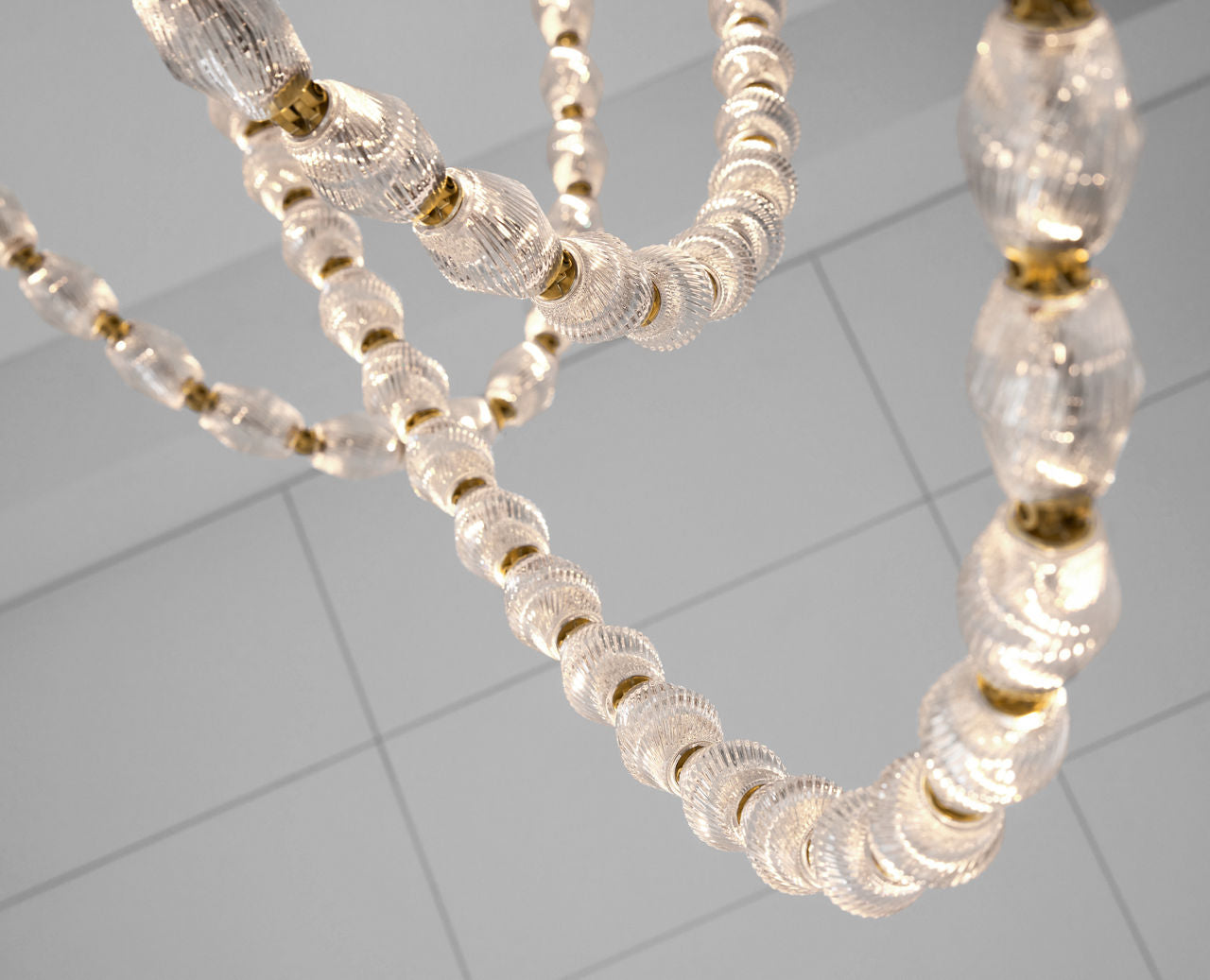 Collier 84 Chandelier Natural Brass Integrated LED 90 CRI 3000K 120-277V Universal (Surface)