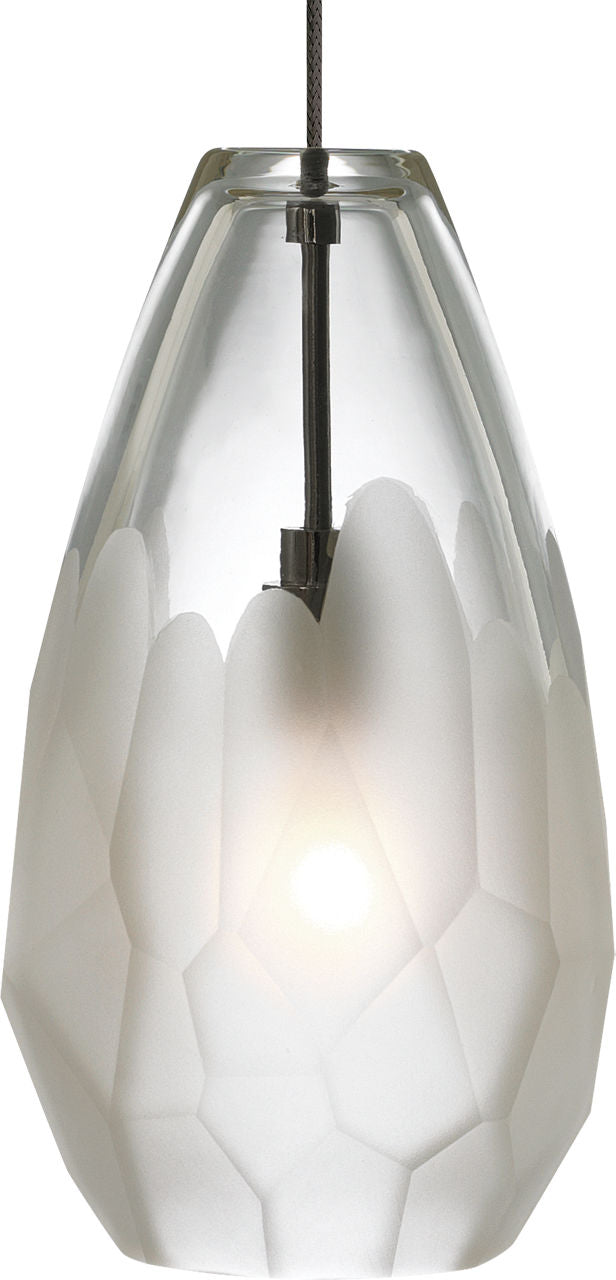 Briolette Pendant | Antique Bronze | Frost glass FreeJack Bulb(s) Not Included