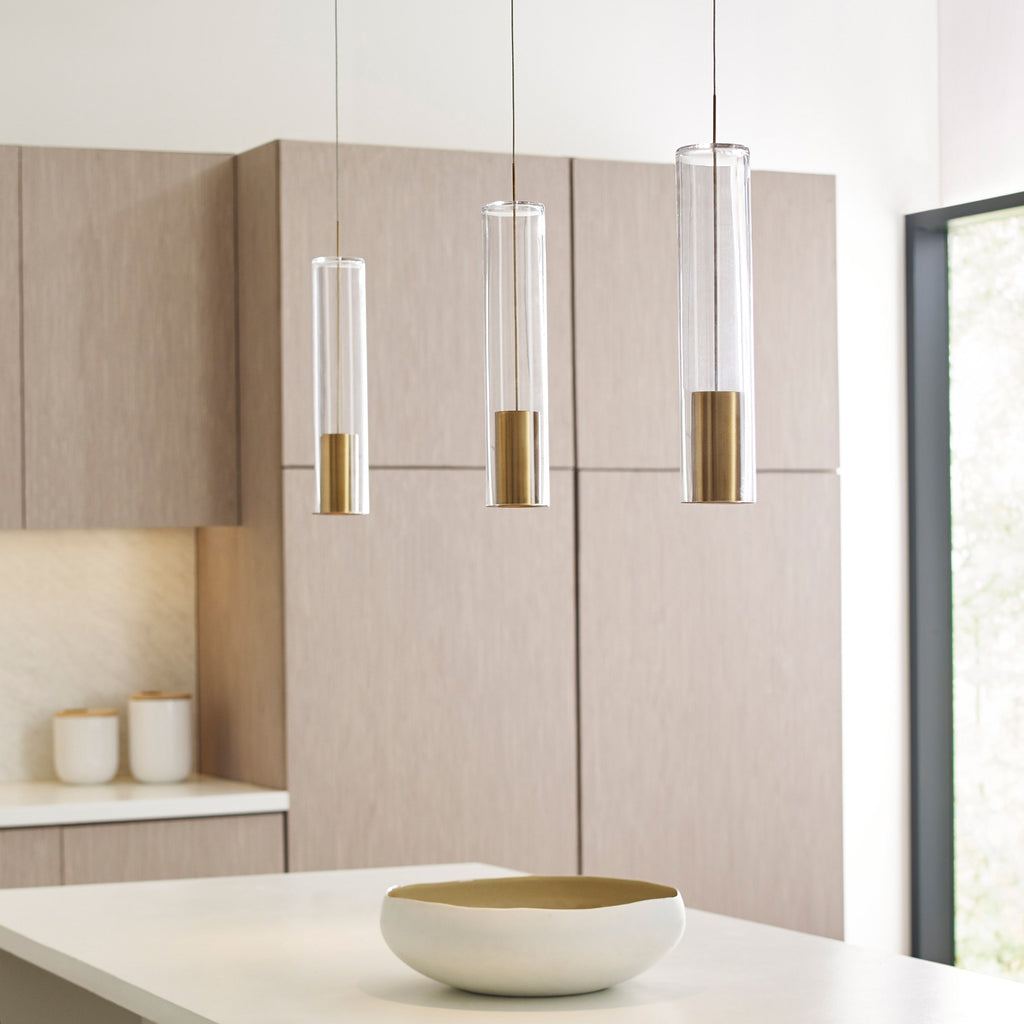 Captra Pendant | Aged Brass | Clear glass Monopoint Bulb(s) Included