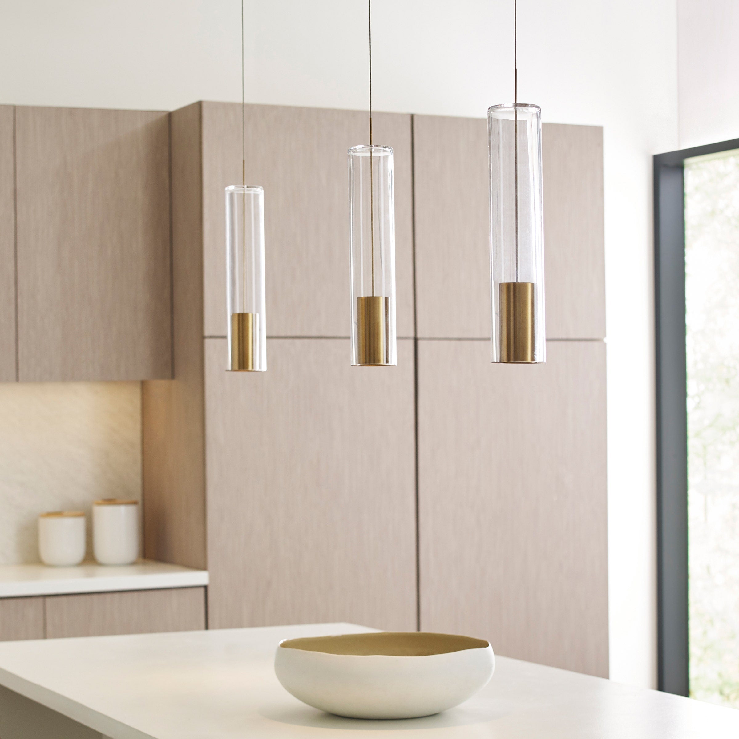 Captra Pendant | Aged Brass | Clear glass Monopoint Bulb(s) Included