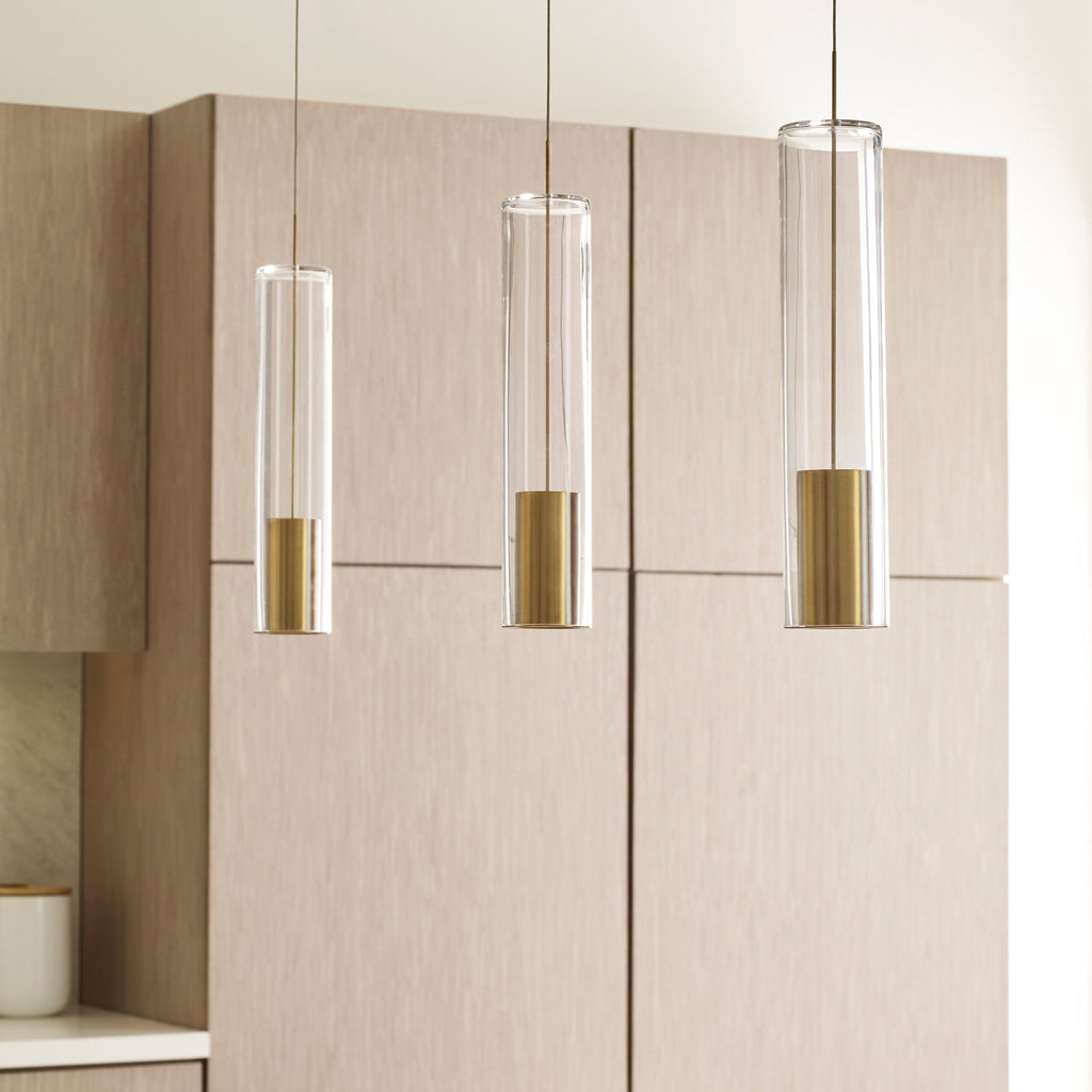 Captra Pendant | Aged Brass | Clear glass Monopoint Bulb(s) Included