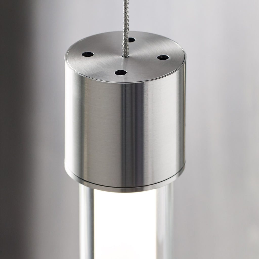 Mini Linger Pendant | Satin Nickel | Outer Glass | inner acrylic Monopoint Bulb(s) Included