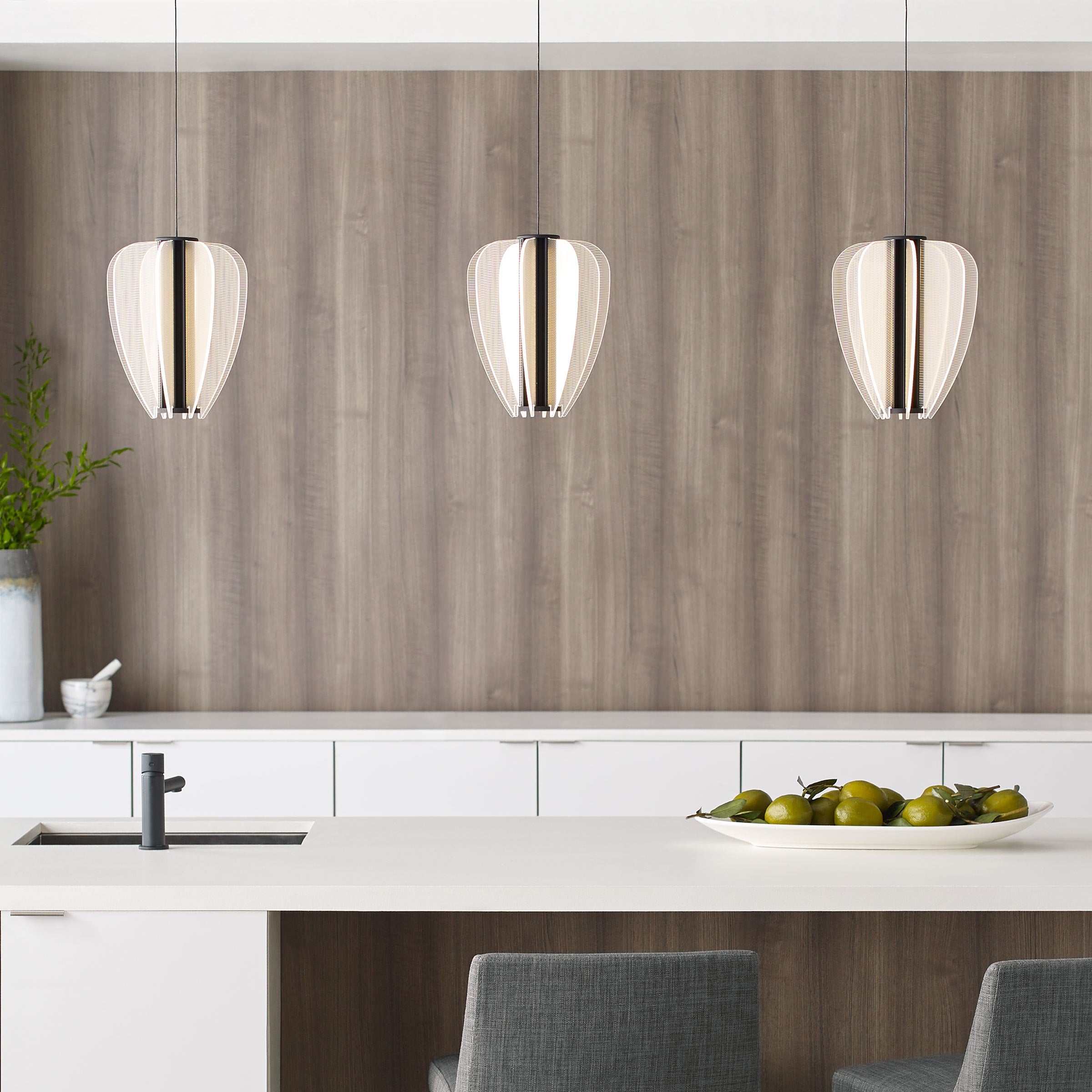 Mini Nyra Pendant | Nightshade Black | Acrylic Monopoint Bulb(s) Included