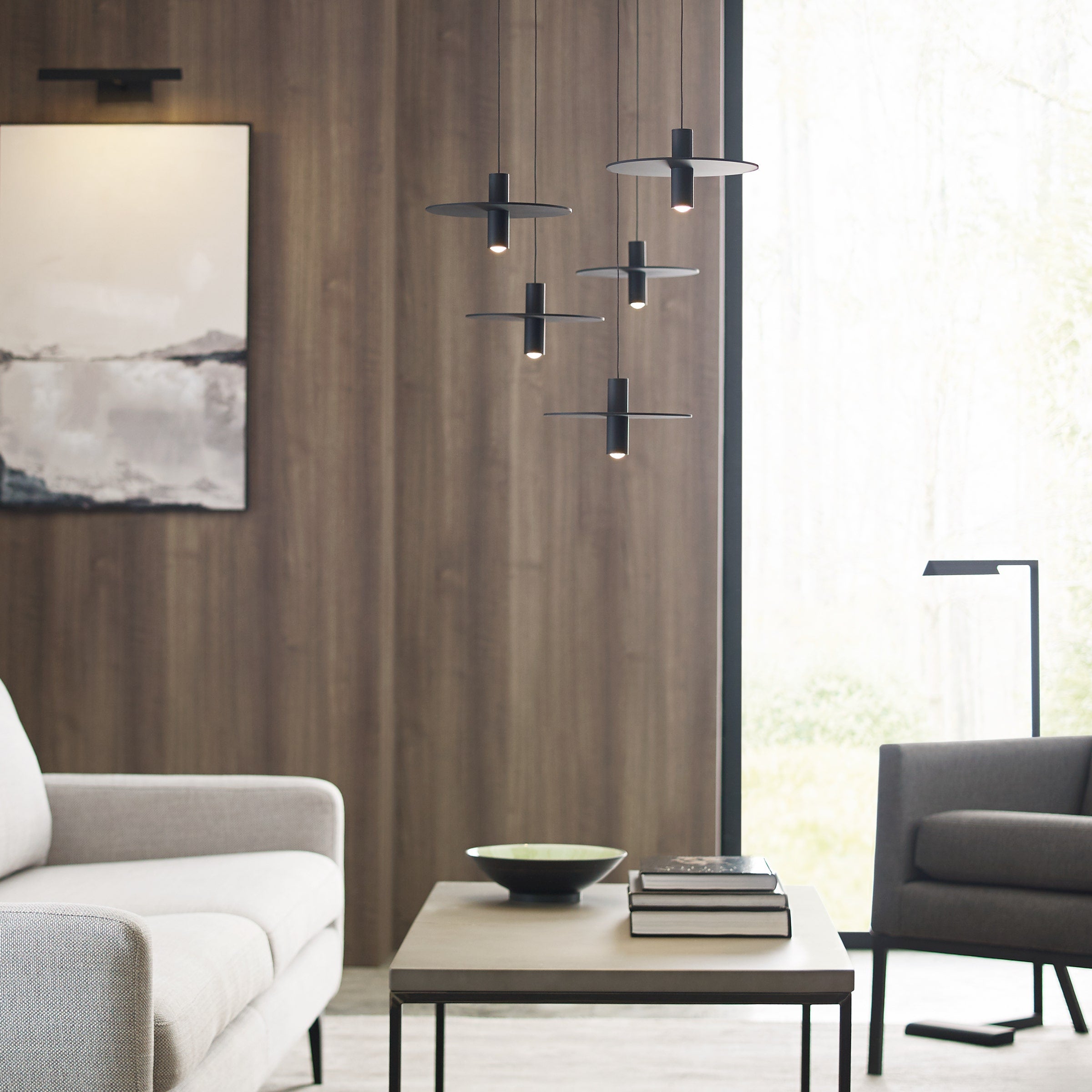 Mini Ponte Pendant | Nightshade Black | Metal Shade Monopoint Bulb(s) Included