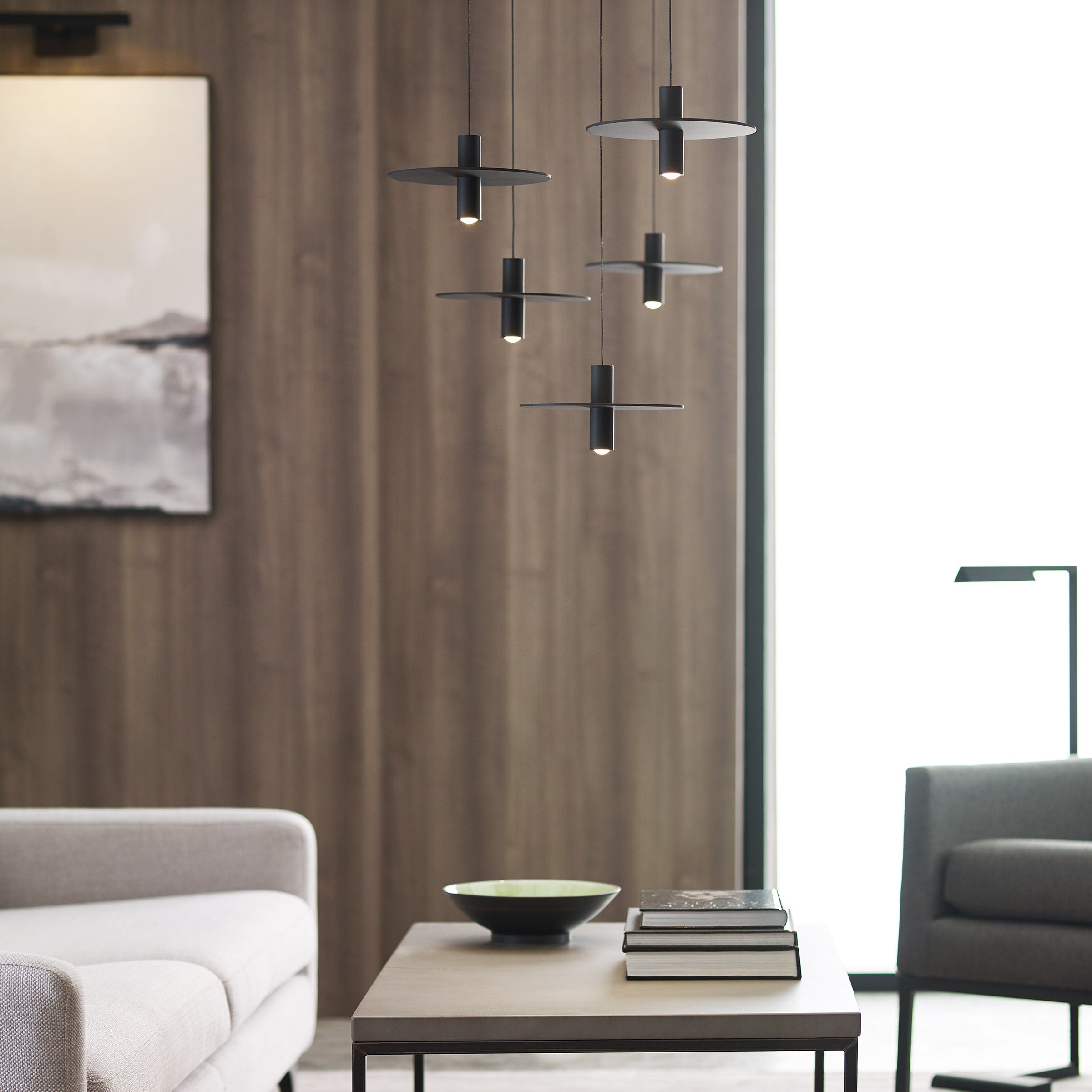 Mini Ponte Pendant | Nightshade Black | Metal Shade Monopoint Bulb(s) Included