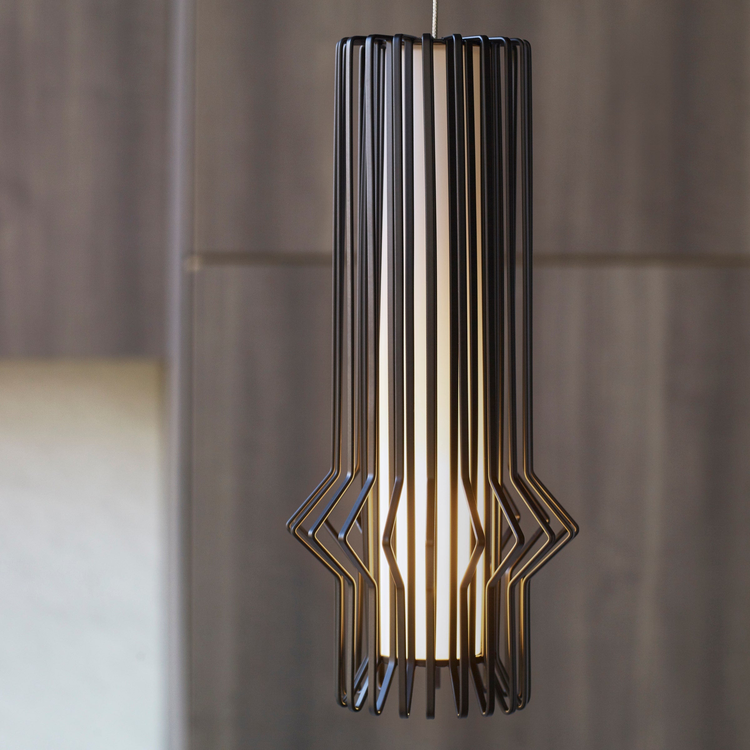 Syrma Mini Pendant | Satin Nickel | Matte Black MonoRail Bulb(s) Not Included