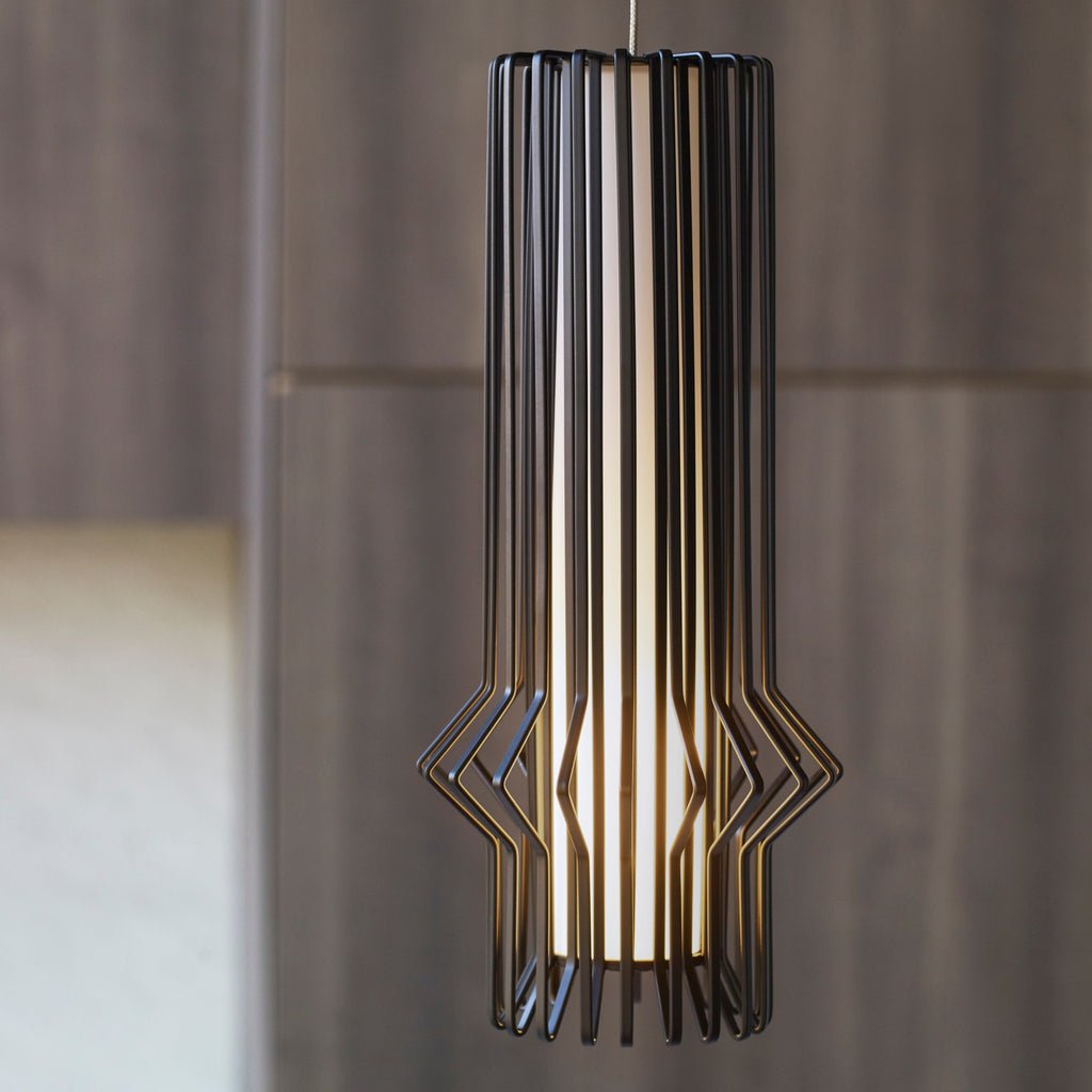 Syrma Mini Pendant | Satin Nickel | Matte Black Monopoint Bulb(s) Not Included