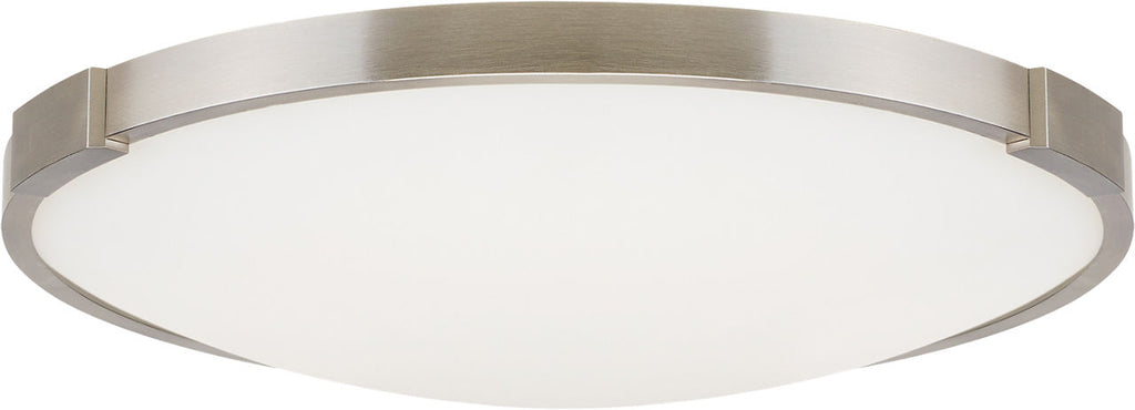 Lance 13 Flush Mount 13" DIAMETER Satin Nickel LED 3000K 90 CRI90 cri 3000k 277v