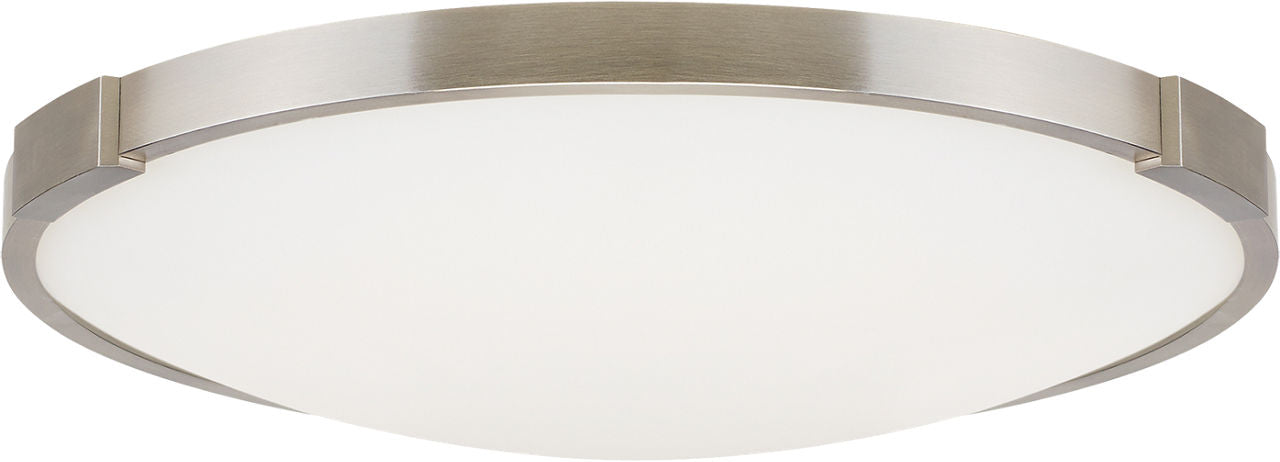 Lance 13 Flush Mount 13" DIAMETER Satin Nickel LED 3000K 90 CRI90 cri 3000k 277v