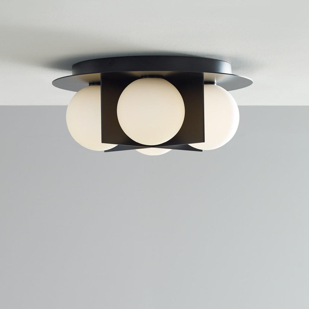 Orbel Flush Mount Matte Black Bulb Not Included